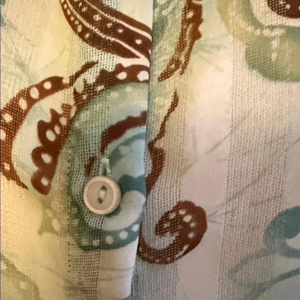Alfred Dunner Teal and Brown Paisley Blouse - Picture 4 of 5